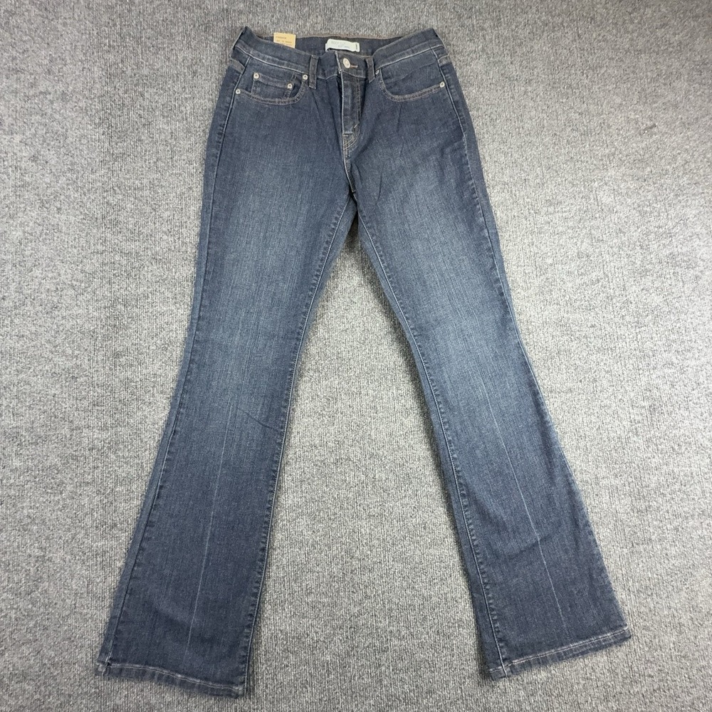 Levi's 515 Boot Cut Jeans Womens 8 Tall Medium Wash Blue Mid Rise Stretch 58565